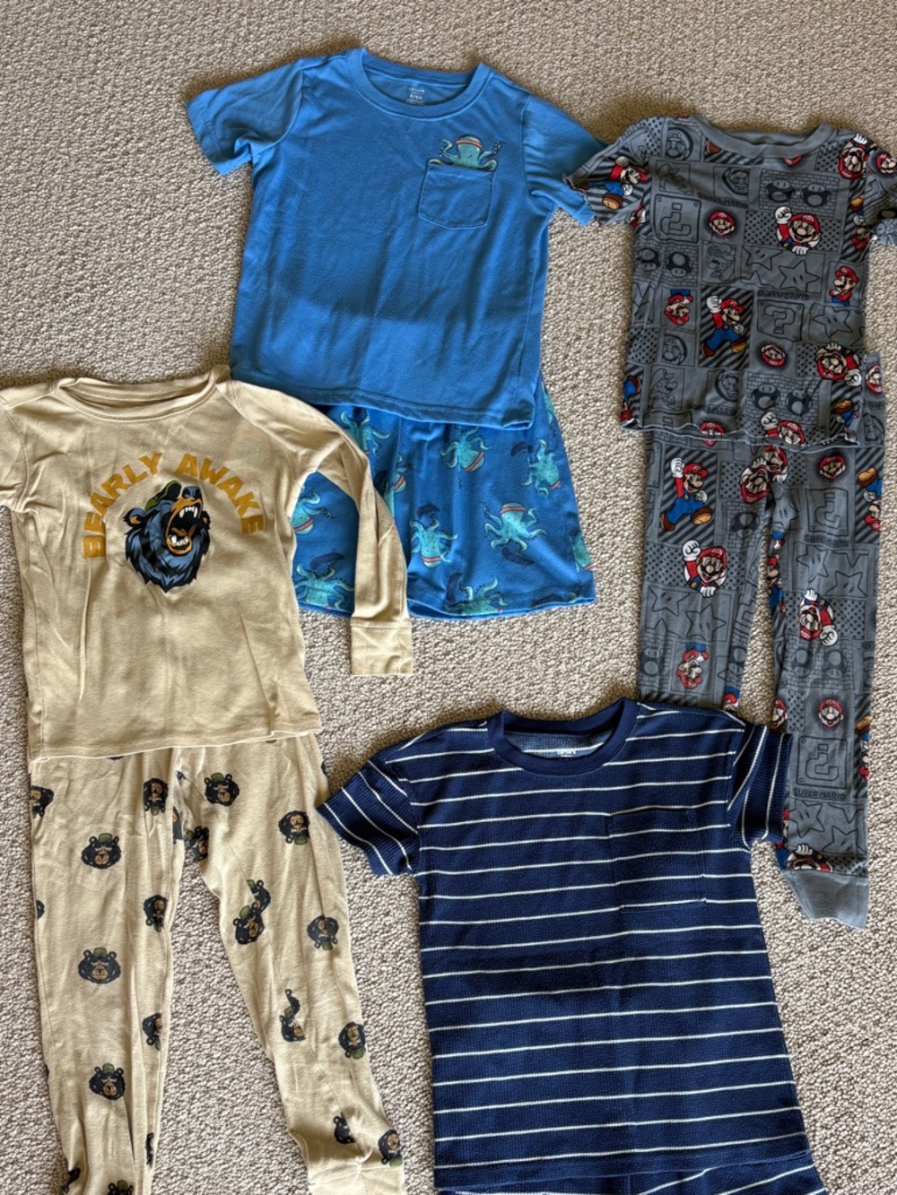 Lot of 4 size 8 Boys' Pajama Sets - Old Navy and Carters
